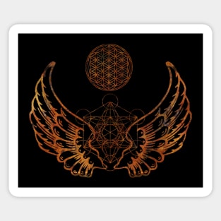 Angel Wings Metatron's Cube Sticker